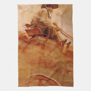 Linge De Cuisine Vintage Cowboys, Le Chariot de minerai par NC Wyet