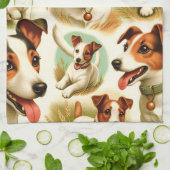 Linge De Cuisine Vintage Cute Jack Russell Terrier (Plié)