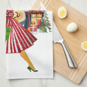 Linge De Cuisine vintage de Noël 1950 (Quart Plié)