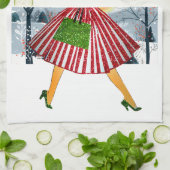 Linge De Cuisine vintage de Noël 1950 (Plié)