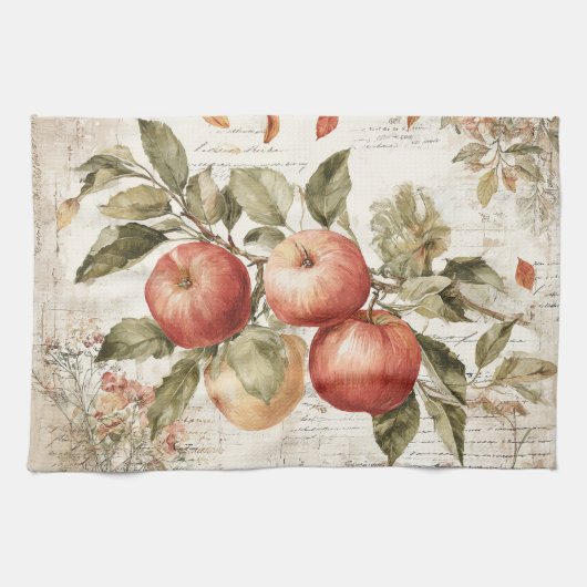 Linge De Cuisine Vintage design Apple branch (Horizontal)