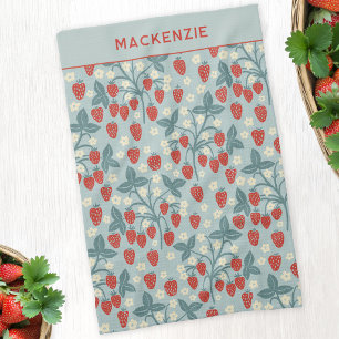 Linge De Cuisine Vintage Floral Botanique Cottagecore à la Fraise