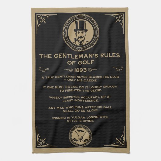 Linge De Cuisine Vintage Golf Rules Wall  (Vertical)