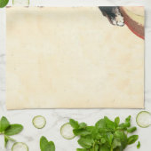 Linge De Cuisine Vintage HALLOWEEN Chat noir (Plié)