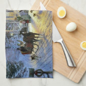 Linge De Cuisine Vintage hiver Ville Noël (Quart Plié)