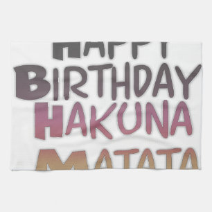 Linge De Cuisine Vintage Joyeux Anniversaire Hakuna Matata Purple I