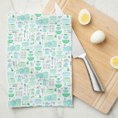 Linge De Cuisine Vintage Kitchen Mint and Teal (Quart Plié)