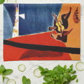 Linge De Cuisine Vintage Napoli Voyage Amour Romance (Plié)