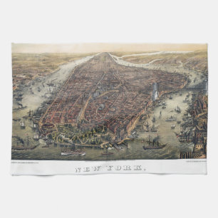 Linge De Cuisine Vintage New York City, Manhattan, pont de Brooklyn