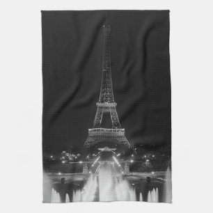 Linge De Cuisine Vintage Paris Fontains Tour Eiffel nuit