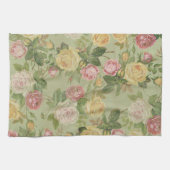 Linge De Cuisine Vintage Pays Floral Patiné (Horizontal)