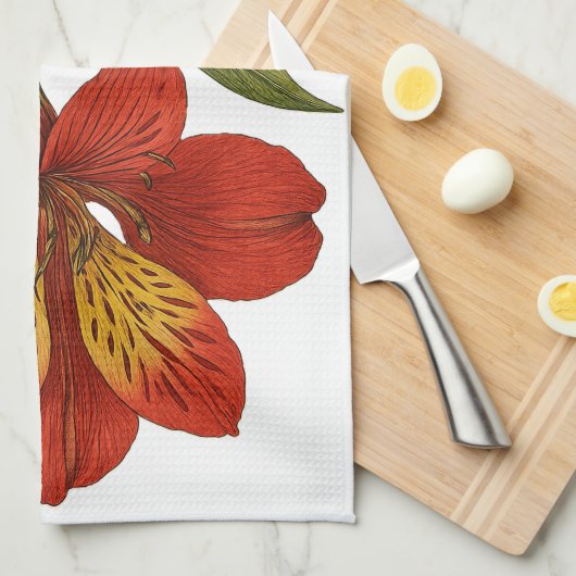 Linge De Cuisine Vintage Peruvian Lily (Quart Plié)