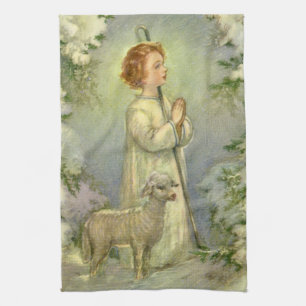 Linge De Cuisine Vintage Religion, le Christ le Bon Berger