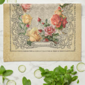Linge De Cuisine Vintage romantique Roses sculptés (Plié)
