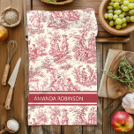 Linge De Cuisine Vintage rouge toile de jouy imprimé<br><div class="desc">serviette de cuisine vintage rouge toile de jouy imprimée. Cette serviette de cuisine vintage toile de jouy s'inspire des magnifiques décors de paysages de campagne français. Les belles, classe, sophistiquées Tile impressions sont toujours en vogue en ce moment, Les designs sont classiques et romantiques avec des couleurs élégantes. Le cadeau...</div>