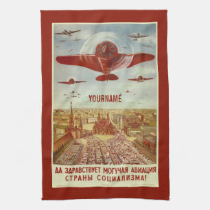 Linge De Cuisine Vintage Russian Aviation nom personnalisé serviett