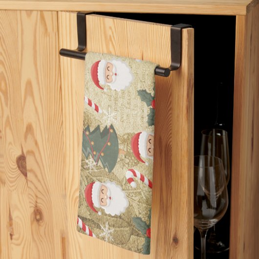 Linge De Cuisine Vintage Santa Claus Pattern (Pliage en tiers)