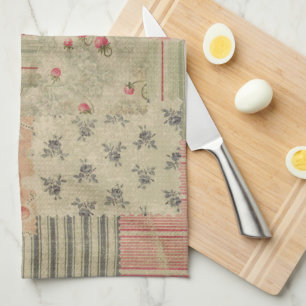 Linge De Cuisine Vintage Shabby Chic Cherry Floral Découpage