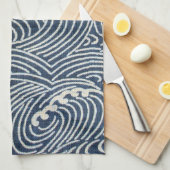 Linge De Cuisine Vintage textile japonais, Motif d'onde (Quart Plié)