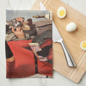 Linge De Cuisine Vintage voyage - amants à Paris (Quart Plié)