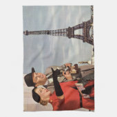 Linge De Cuisine Vintage voyage - amants à Paris (Vertical)