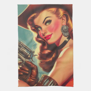 Linge De Cuisine Vintage Western Pin-up