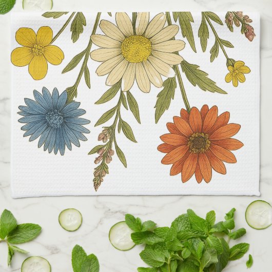 Linge De Cuisine Vintage Wildflowers (Plié)