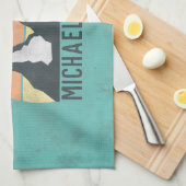 Linge De Cuisine Vintages pastels montagnes appellent monogram (Quart Plié)