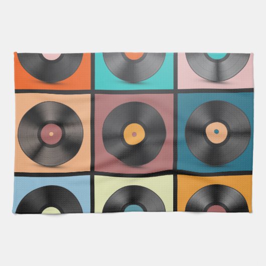 Linge De Cuisine Vinyl records : retro LP set. (Horizontal)