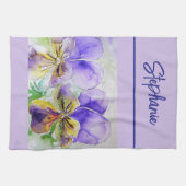 Linge De Cuisine Viola violet aquarelle femmes Lavender Lilac (Horizontal)