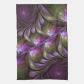 Linge De Cuisine Violet Abstrait violet violet kaki fractal (Vertical)