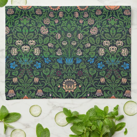 Linge De Cuisine Violet et Columbine, William Morris (Plié)
