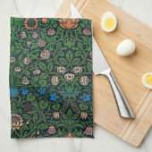 Linge De Cuisine Violet et Columbine, William Morris (Quart Plié)