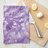 Linge De Cuisine Violet Feuille (Quart Plié)