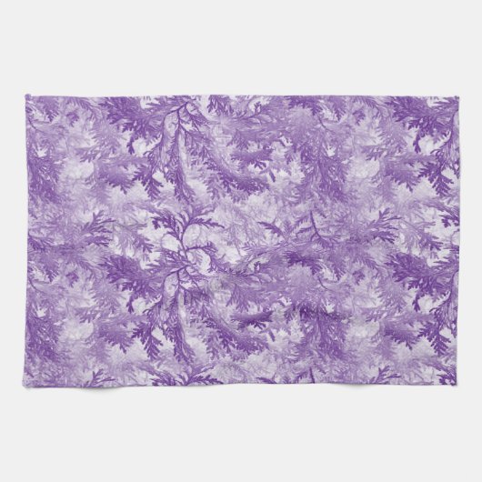 Linge De Cuisine Violet Feuille (Horizontal)
