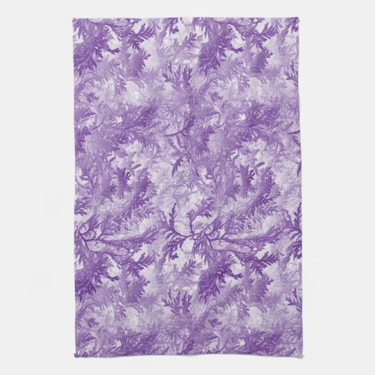 Linge De Cuisine Violet Feuille (Vertical)