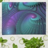 Linge De Cuisine Violet rencontre Turquoise moderne art fractal abs (Plié)