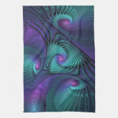 Linge De Cuisine Violet rencontre Turquoise moderne art fractal abs (Vertical)