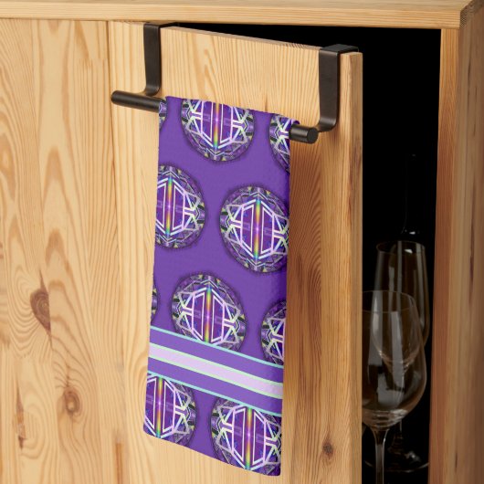 Linge De Cuisine Violet W3 (Pliage en tiers)