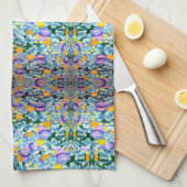 Linge De Cuisine Violets Et Lampes (Quart Plié)