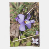 Linge De Cuisine Violette à pieds d'oiseau avec bluets (Vertical)