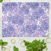 Linge De Cuisine Violette aquarelle fleurs lilas (Plié)