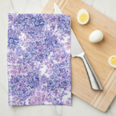 Linge De Cuisine Violette aquarelle fleurs lilas (Quart Plié)