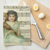 Linge De Cuisine Violon et Partition Victorian Angels (Quart Plié)