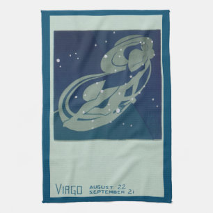 Linge De Cuisine Virgo Constellation Astrologie Zodiaque Vintage