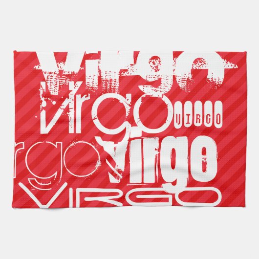 Linge De Cuisine Virgo ; Scarlet Red Strips (Horizontal)