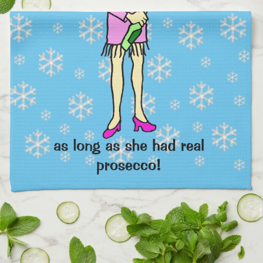 Linge De Cuisine Virtual Hugs Prosecco Noël (Plié)