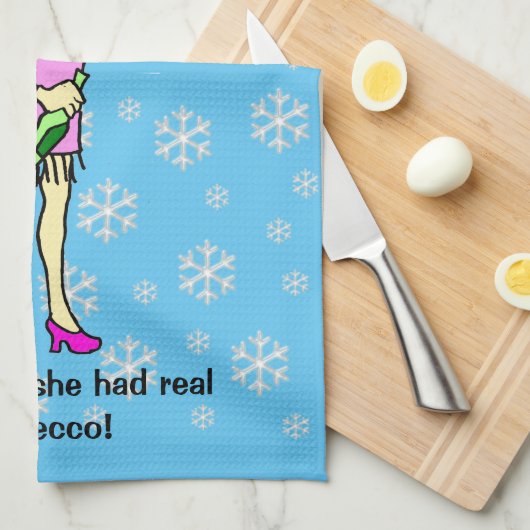 Linge De Cuisine Virtual Hugs Prosecco Noël (Quart Plié)