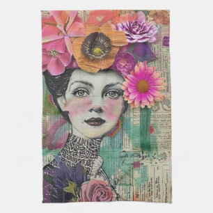 Linge De Cuisine Visage de collage de scrapbook vintage (5)