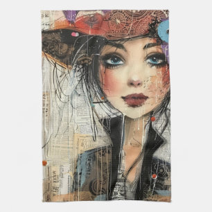 Linge De Cuisine Visage de collage de scrapbook vintage (8)